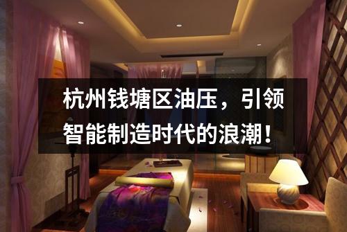 杭州钱塘区油压，引领智能制造时代的浪潮！