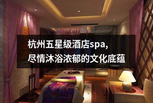杭州五星级酒店spa,尽情沐浴浓郁的文化底蕴
