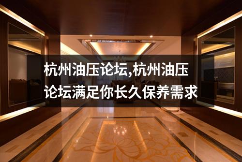 杭州油压论坛,杭州油压论坛满足你长久保养需求